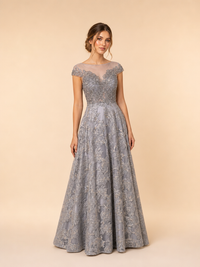 Vestido brocado de mangas Ophelia