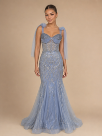 Vestido bordado corte sirena Indira