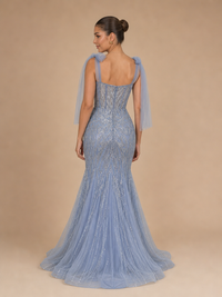 Vestido bordado corte sirena Indira
