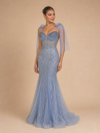 Vestido bordado corte sirena Indira