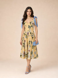 Vestido de flores midi con moños Elsie