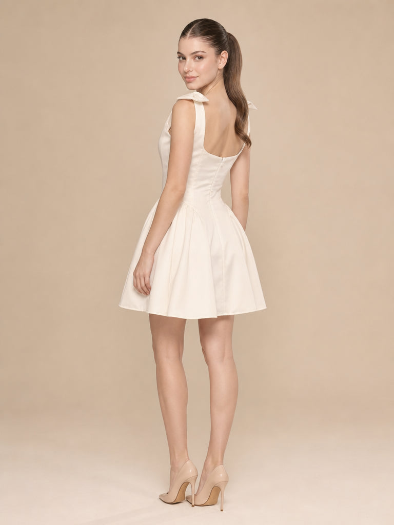 Vestido cuello ojal blanco