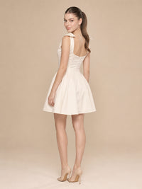 Vestido cuello ojal blanco