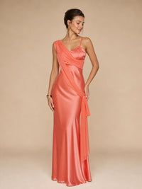 Vestido de satín y chiffon