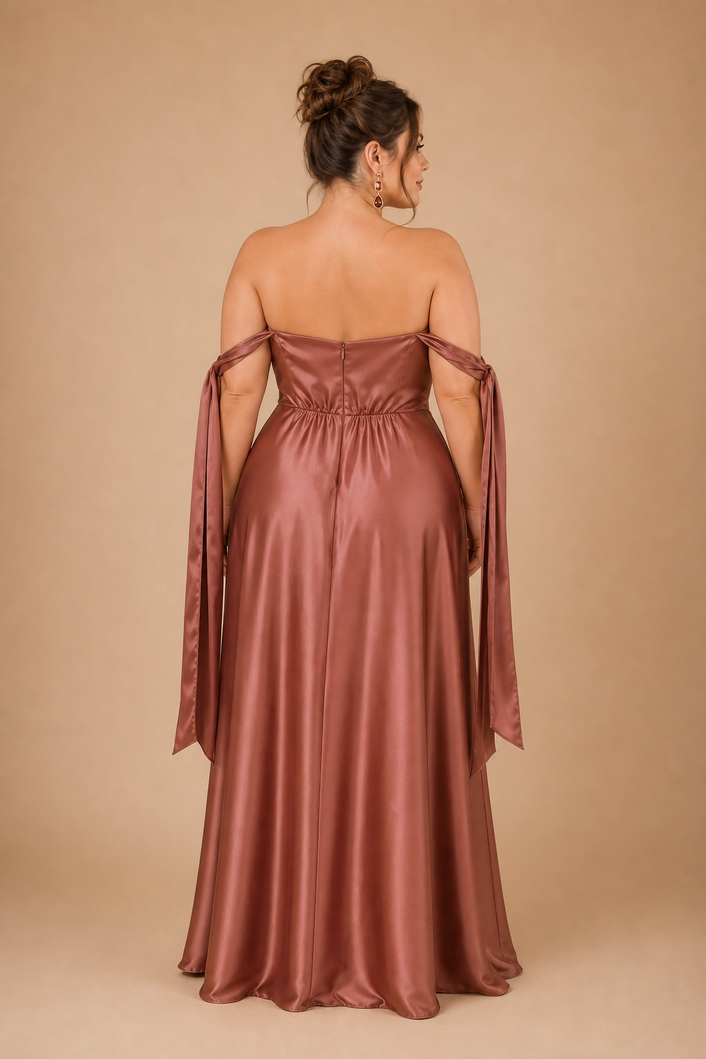 Vestido satín de lazos caídos Kiara