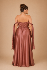 Vestido satín de lazos caídos Kiara