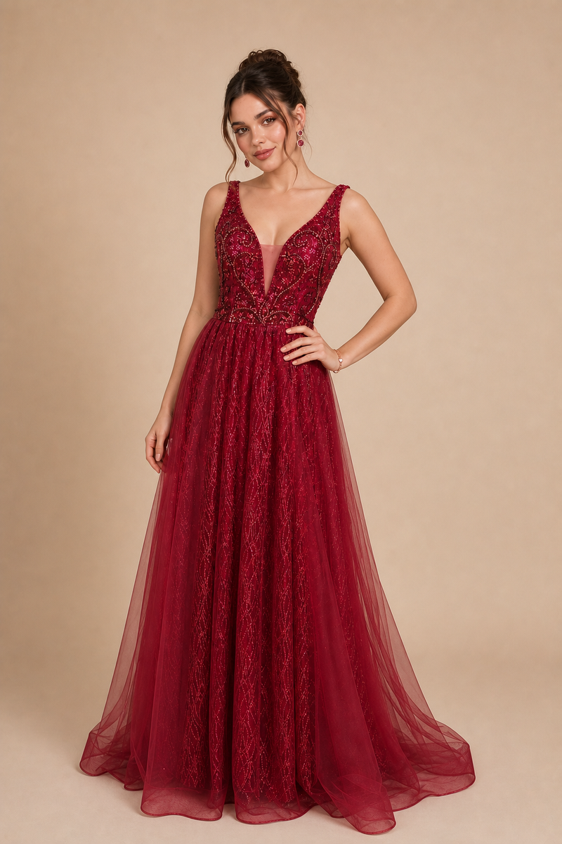 Vestido de tul bordado Gemma