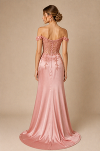 Vestido strapless bordado Lottie