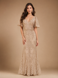 Vestido de encaje con mangas Margaret
