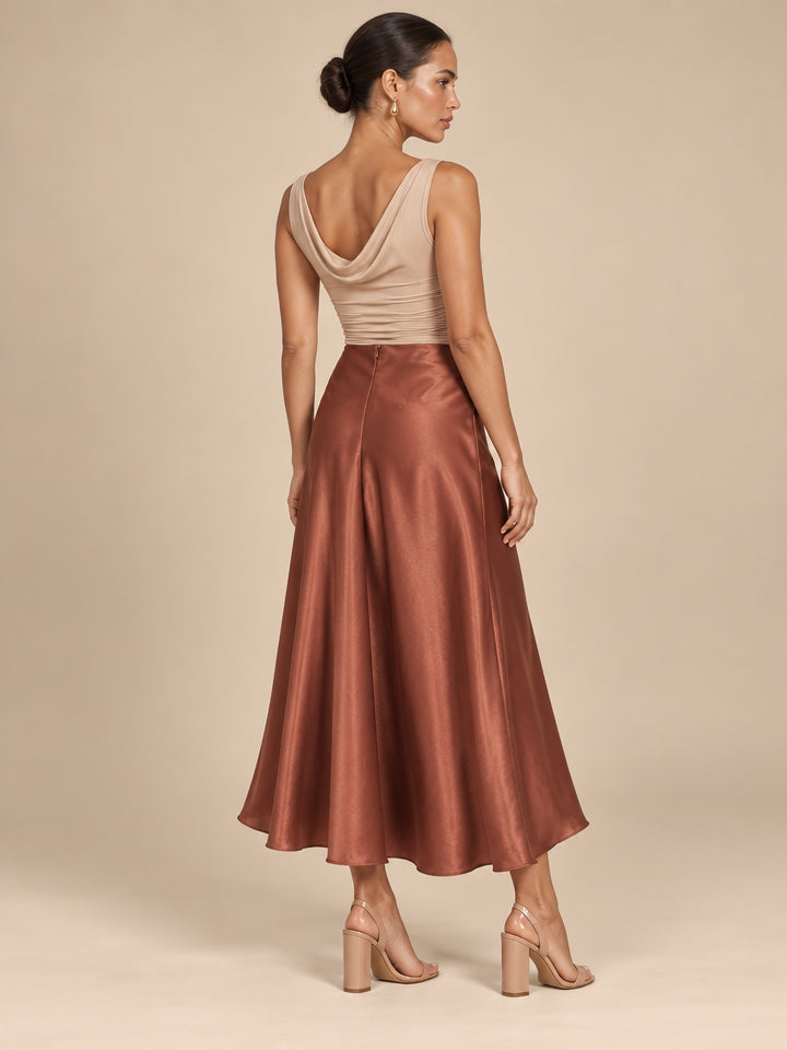 Falda  midi Satin Antara