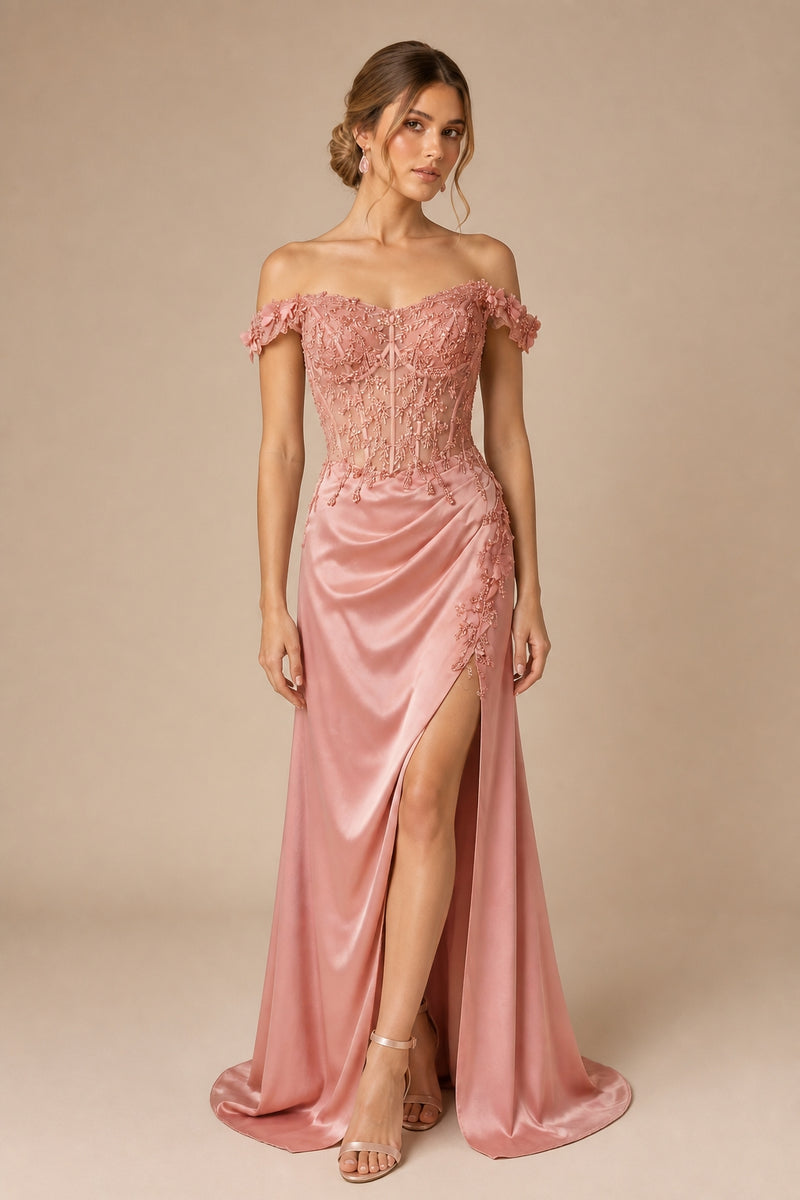 Vestido strapless bordado Lottie
