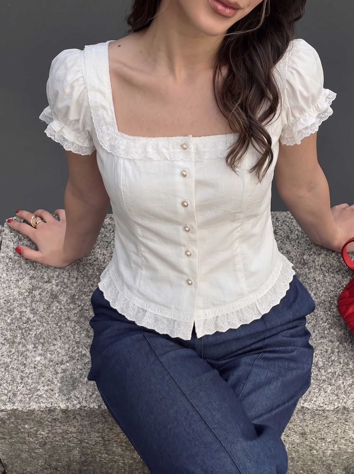 Blusa cuello cuadrado Rosalie