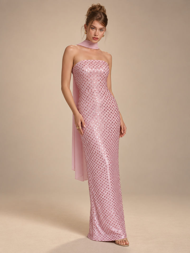 Vestido strapless de lentejuelas Elizabeth
