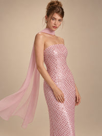 Vestido strapless de lentejuelas Elizabeth