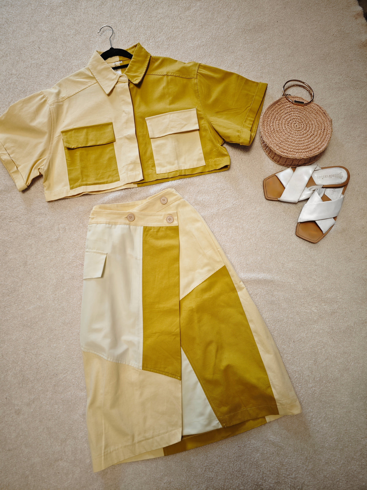 Conjunto patchwork demin