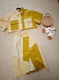 Conjunto patchwork demin