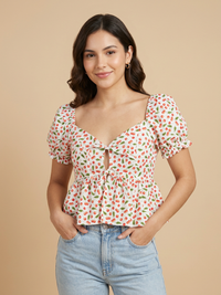 Blusa de lazos Cherry Lace