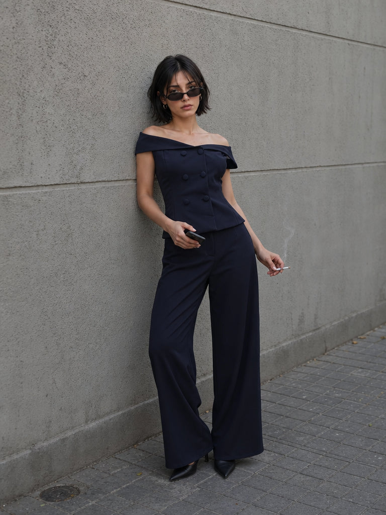 Conjunto top a los hombros Minerva