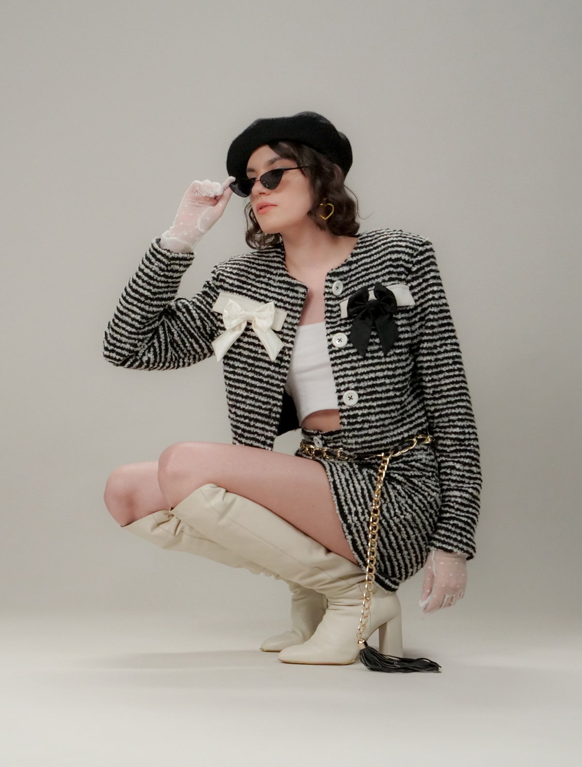 Conjunto de tweed Gia